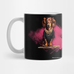 Anamorphic Dachshund Gold Chains Jewelry Female Mug